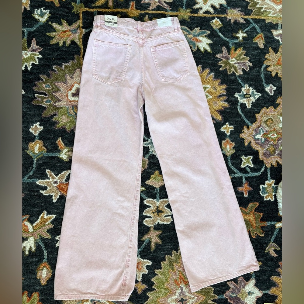 Zara Pink Wide Leg Jeans - Picture 4 of 10